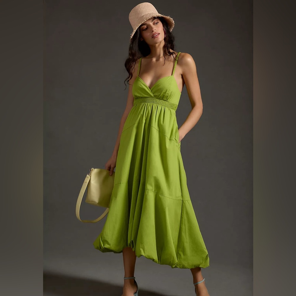 Anthropologie V-Neck Tiered Bubble Hem Dress